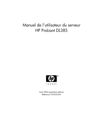 Manuel du propriétaire | HP PROLIANT DL385 SERVER Manuel utilisateur | Fixfr