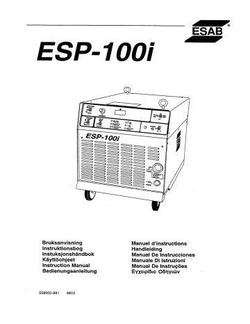 ESAB ESP 100i Manuel utilisateur | Fixfr