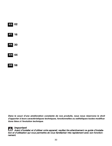 IFF-4X | IFF-3X | IFF-2R | IFF-4R | IFF-3R | Manuel du propriétaire | Fagor IFF-3S Manuel utilisateur | Fixfr