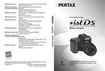 Mode d'emploi | Pentax Série ist DS Manuel utilisateur | Fixfr