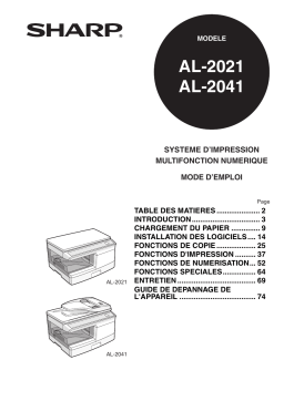 Sharp AL-2021 Manuel utilisateur