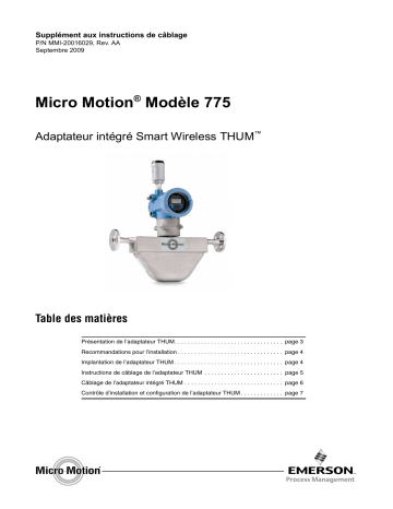 Mode d'emploi | Micro Motion Modèle 775 Adaptateur intégré Smart Wireless Manuel utilisateur | Fixfr