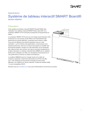 SMART Technologies UF70 (i6 systems) spécification | Fixfr