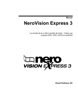 Nero NEROVISION EXPRESS 3 Manuel utilisateur