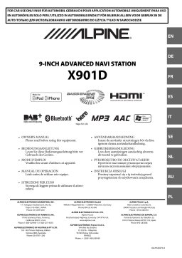 Alpine X901D-G6X901D-DU Manuel utilisateur