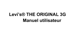 Levi's The Original 3G Manuel utilisateur