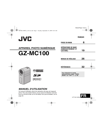 Mode d'emploi | JVC GZ MC100 Manuel utilisateur | Fixfr