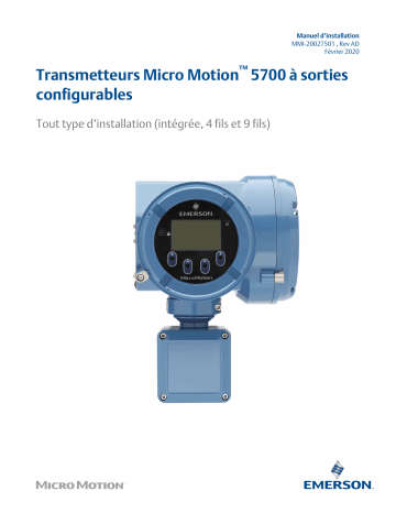 Installation manuel | Micro Motion Transmetteurs 5700 à sorties Guide d'installation | Fixfr