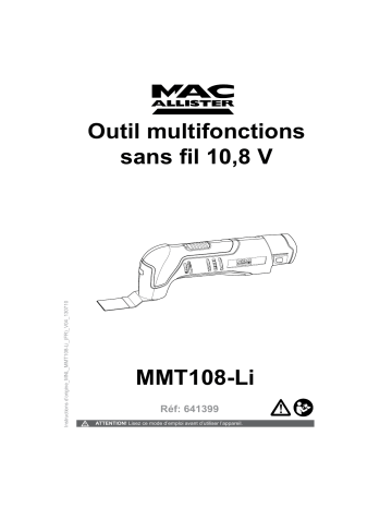 Manuel du propriétaire | MacAllister MMT108-Li Outil multifonction Manuel utilisateur | Fixfr