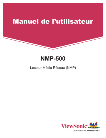 Manuel du propriétaire | ViewSonic NMP-500 Manuel utilisateur | Fixfr