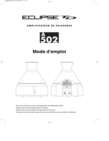 Manuel du propriétaire | Eclipse A502 Manuel utilisateur | Fixfr