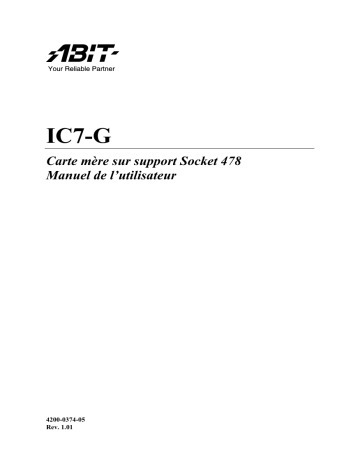 Manuel du propriétaire | Abit IC7-G Manuel utilisateur | Fixfr