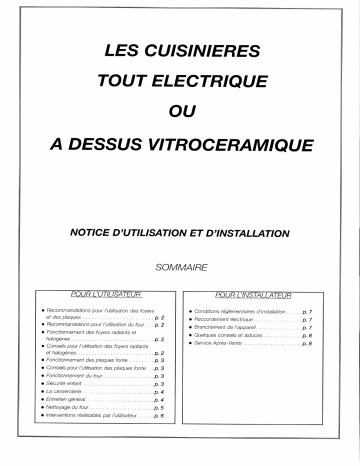 ETT51B | Manuel du propriétaire | Brandt ETT55B Manuel utilisateur | Fixfr