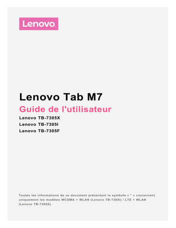 Mode d'emploi | Lenovo Tab M7 Manuel utilisateur | Fixfr
