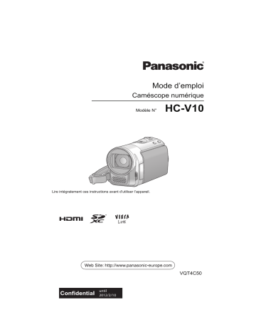 Panasonic HC V10 Mode d'emploi | Fixfr