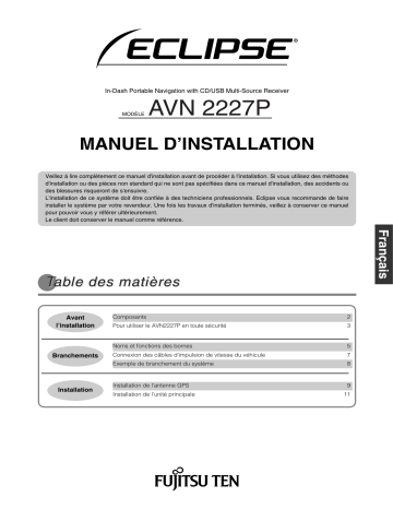 Manuel du propriétaire | Eclipse AVN2227P Manuel utilisateur | Fixfr