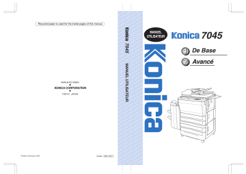 Manuel du propriétaire | Konica Minolta 7045 Manuel utilisateur | Fixfr