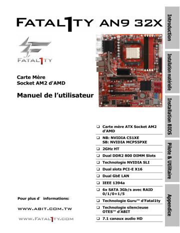 Manuel du propriétaire | Abit FATAL1TY-AN9-32X Manuel utilisateur | Fixfr