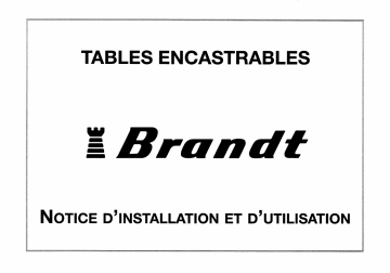 Manuel du propriétaire | Brandt BGSV60B Manuel utilisateur | Fixfr