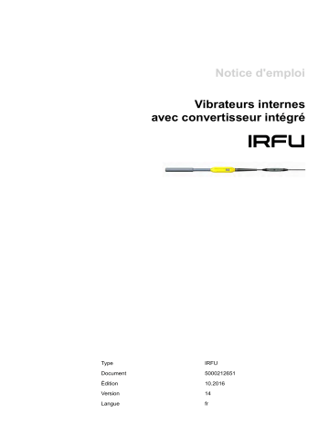IRFU58/230/5 CH | IRFU58/230/5GV | IRFU45/230/10 | IRFU45/230/5 CH | IRFU45/230/5GV | IRFU45/230/5 | IRFU65/230/5 CH | IRFU65/230/5GV | IRFU65/230/5 | IRFU58/230/5 | IRFU65/120/5 UK | IRFU30/120/5 UK | Wacker Neuson IRFU65/230/10 High Frequency Internal Vibrators Manuel utilisateur | Fixfr