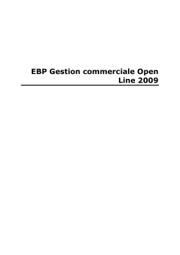 EBP Gestion Commerciale Open Line 2009 Mode d'emploi