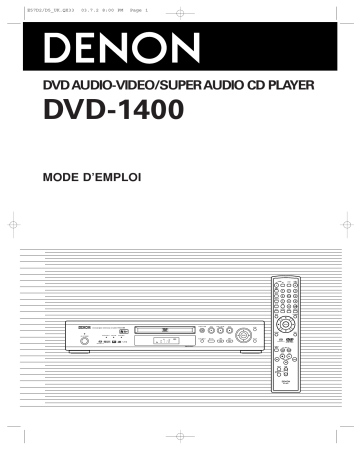 Manuel du propriétaire | Denon DVD-1400 Manuel utilisateur | Fixfr