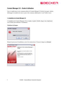 Becker CONTENT MANAGER 2 Manuel utilisateur