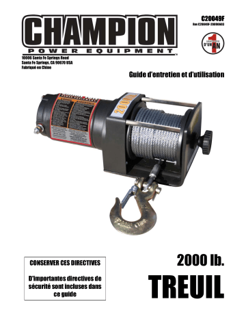 Champion Power Equipment 20049 Manuel utilisateur | Fixfr