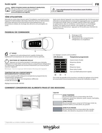 ARG 108/18 RE1 | ARG 913 1 | Mode d'emploi | Whirlpool ARG 590 Manuel utilisateur | Fixfr