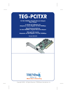 Trendnet TEG-PCITXR 32-bit 10/100/1000Mbps Copper Gigabit PCI Adapter Manuel utilisateur