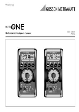 Gossen MetraWatt METRAHIT ONE Plus Operating instrustions