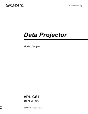 Manuel du propriétaire | Sony VPL-CS7 Manuel utilisateur | Fixfr