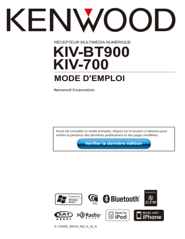 Manuel du propriétaire | Kenwood KIV-701 Manuel utilisateur | Fixfr