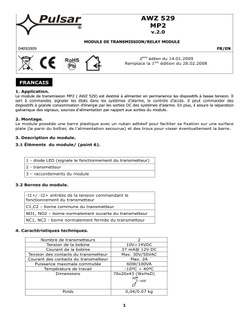 Mode d'emploi | Pulsar AWZ529 Manuel utilisateur | Fixfr