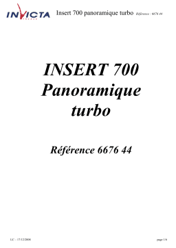 Invicta FOYER 700 PANORAMIQUE TURBO Manuel utilisateur