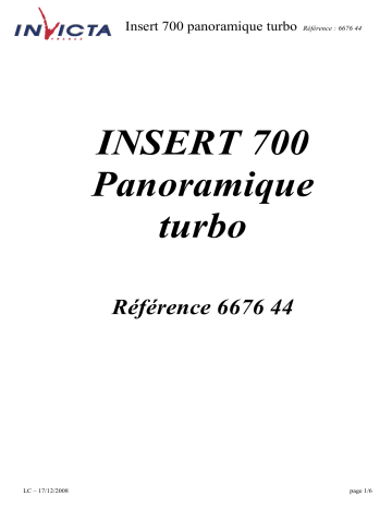 Manuel du propriétaire | Invicta FOYER 700 PANORAMIQUE TURBO Manuel utilisateur | Fixfr