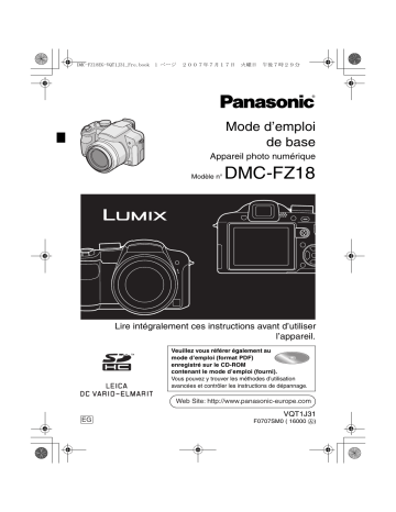 Panasonic DMC FZ18 Mode d'emploi | Fixfr