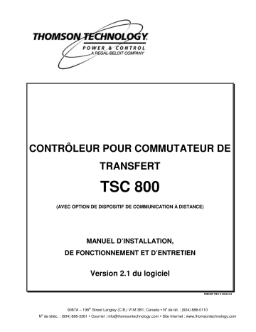 Manuel du propriétaire | Thomson TSC 800 Manuel utilisateur | Fixfr