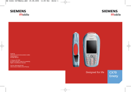 Siemens CX70 Emoty Manuel utilisateur