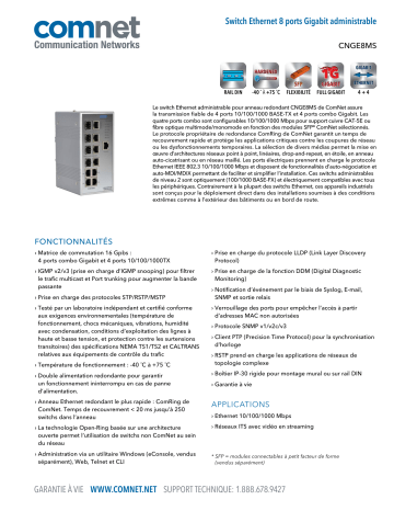 Comnet CNGE8MS Fiche technique | Fixfr