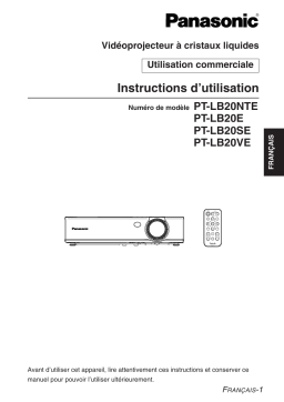 Panasonic PT-LB20E Manuel utilisateur