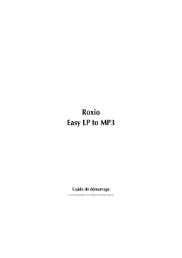 Roxio Easy LP to MP3 Manuel utilisateur