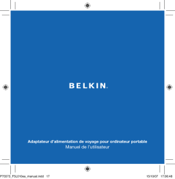 Belkin ADAPTATEUR D’ALIMENTATION DE VOYAGE POUR ORDINATEUR PORTABLE #F5L010EA Manuel utilisateur