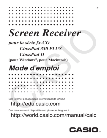 Manuel utilisateur | Casio Screen Receiver Mode d'emploi | Fixfr