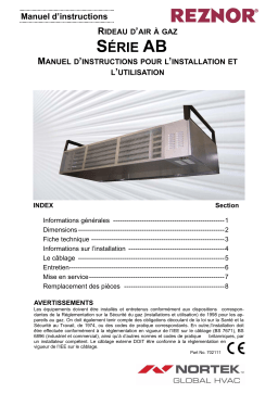 Reznor AB industrial air curtains Manuel utilisateur