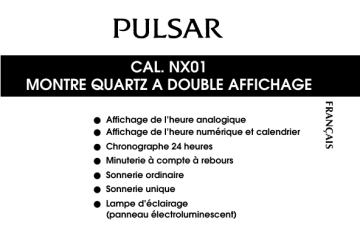 Mode d'emploi | Pulsar NX01 Manuel utilisateur | Fixfr