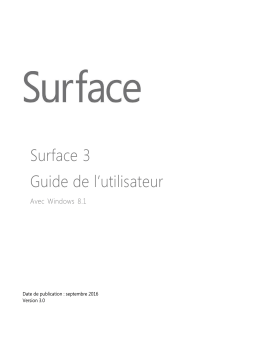 Microsoft SURFACE 3 Manuel utilisateur