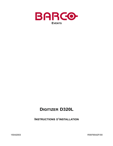 Installation manuel | Barco D320 L Guide d'installation | Fixfr