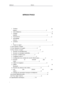 MPMan PH-410 Manuel utilisateur
