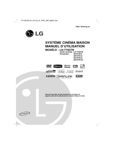 LG HT792TN-R1 Manuel du propriétaire | Fixfr